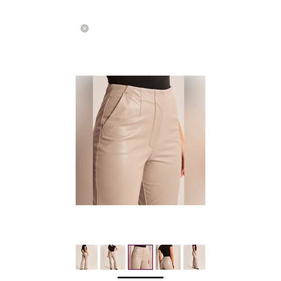 Abercrombie & Fitch Curve Love Tall Vegan Leather Slim Flare Pant - Picture 4 of 4